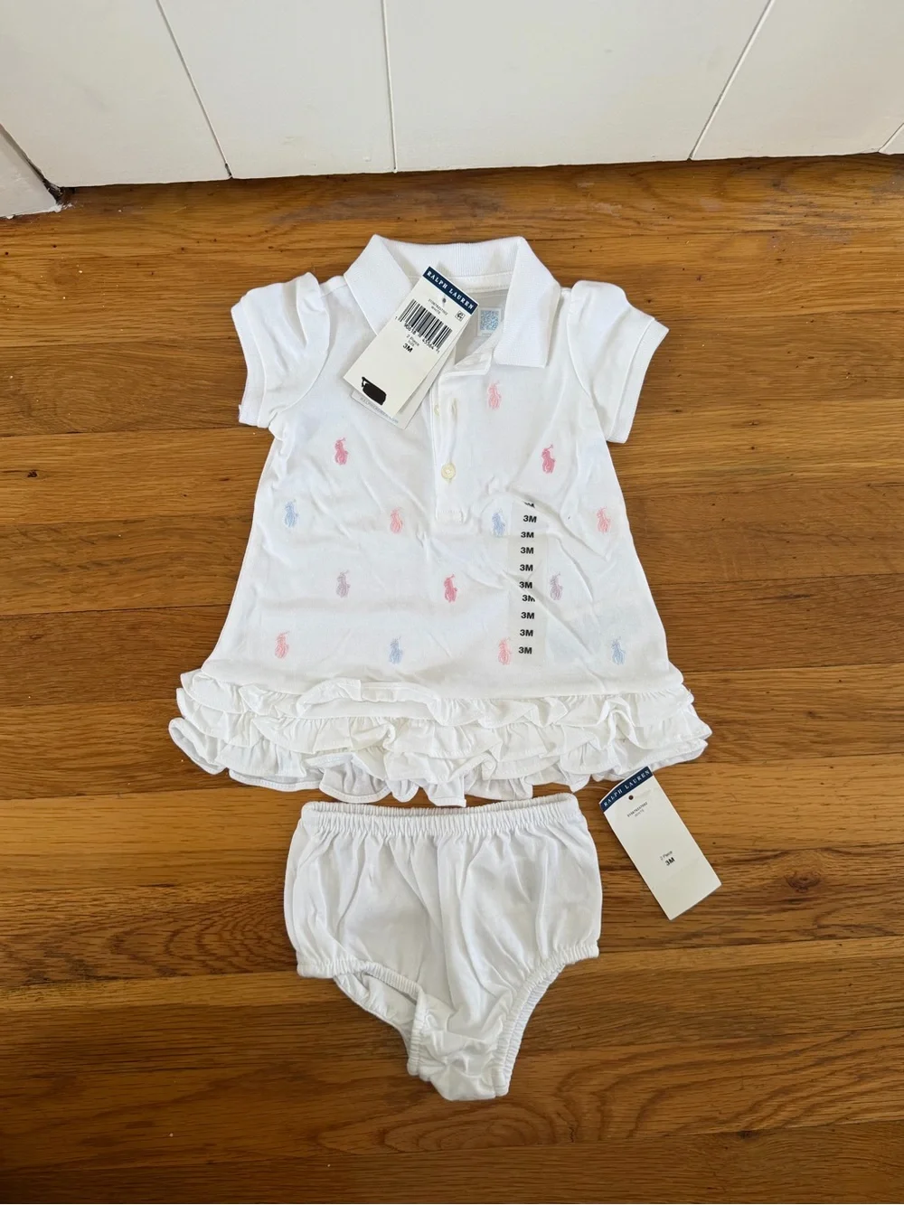 Ralph Lauren Baby Girl Polo Dress & Bloomers Set | NWT | 3M